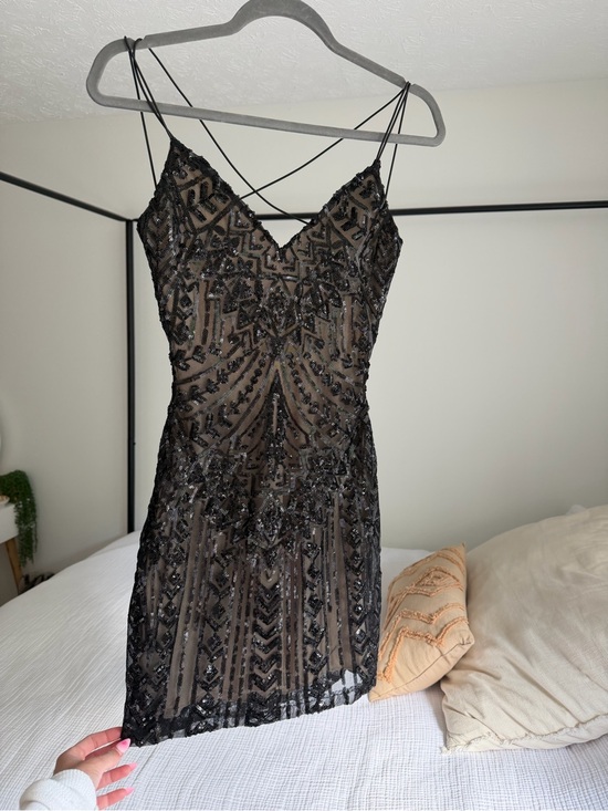 Lucy in the Sky Dresses & Skirts - Lucy in the Sky Black Beaded Mini Dress